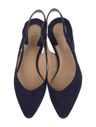 Chloé Suede Scalloped Accent Slingback Pumps