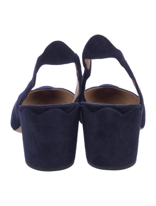 Chloé Suede Scalloped Accent Slingback Pumps