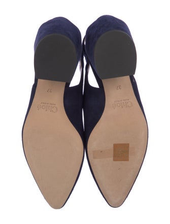 Chloé Suede Scalloped Accent Slingback Pumps