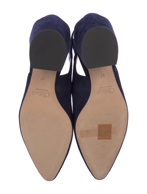Chloé Suede Scalloped Accent Slingback Pumps