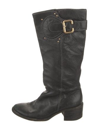 Chloé Leather Studded Accents Riding Boots