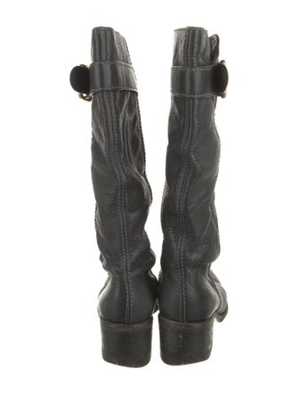 Chloé Leather Studded Accents Riding Boots