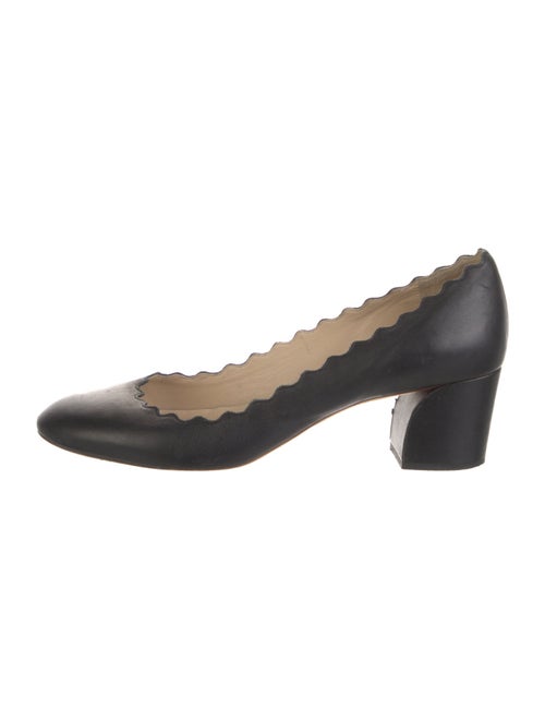 Chloé Leather Scalloped Accent Pumps