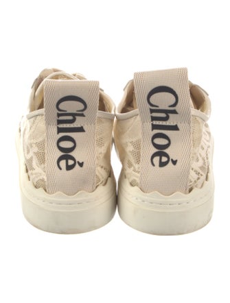 Chloé Lace Pattern Lace Trim Embellishment Sneakers
