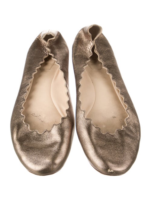 Chloé Leather Scalloped Accent Ballet Flats