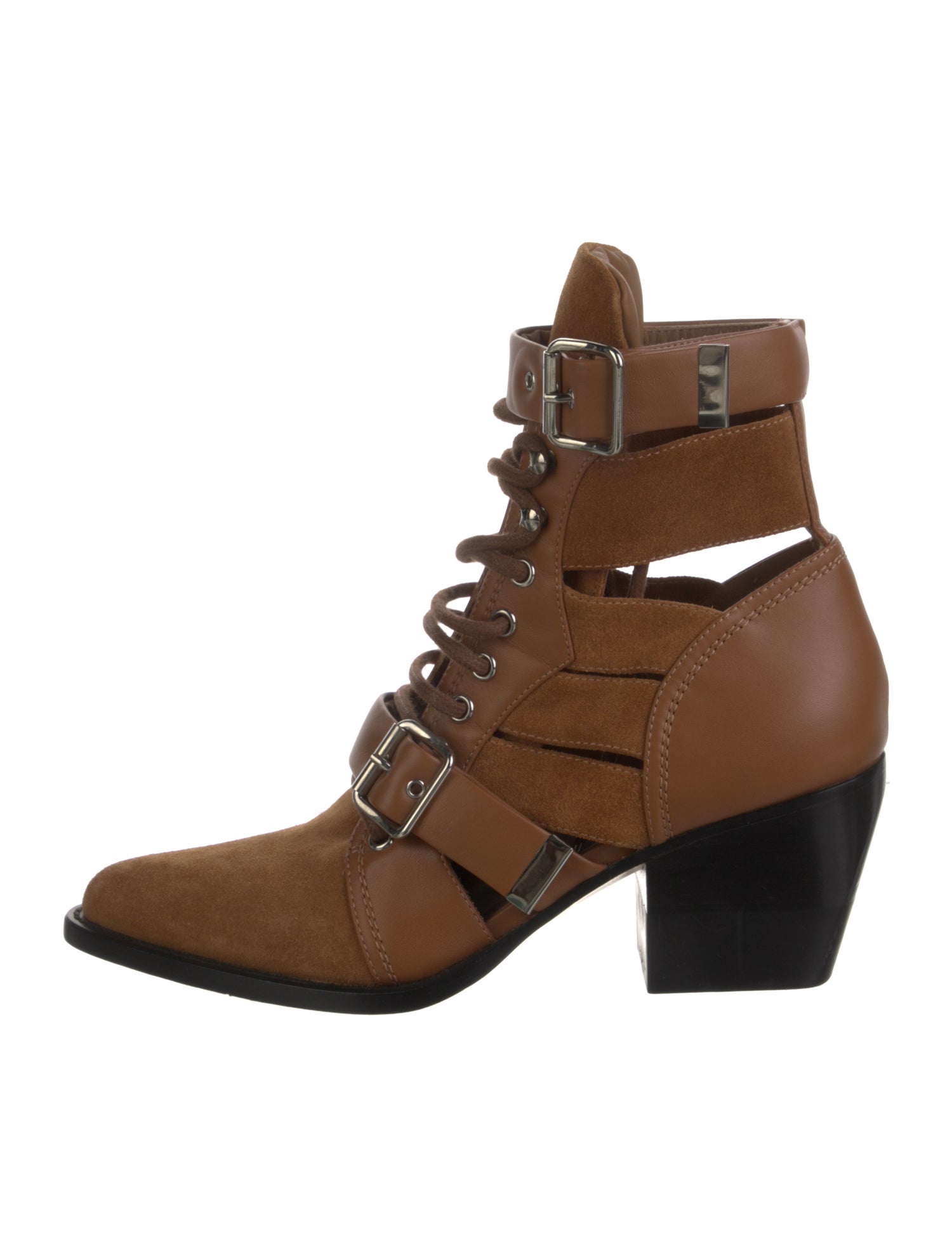 Chloé Leather Lace-Up Boots
