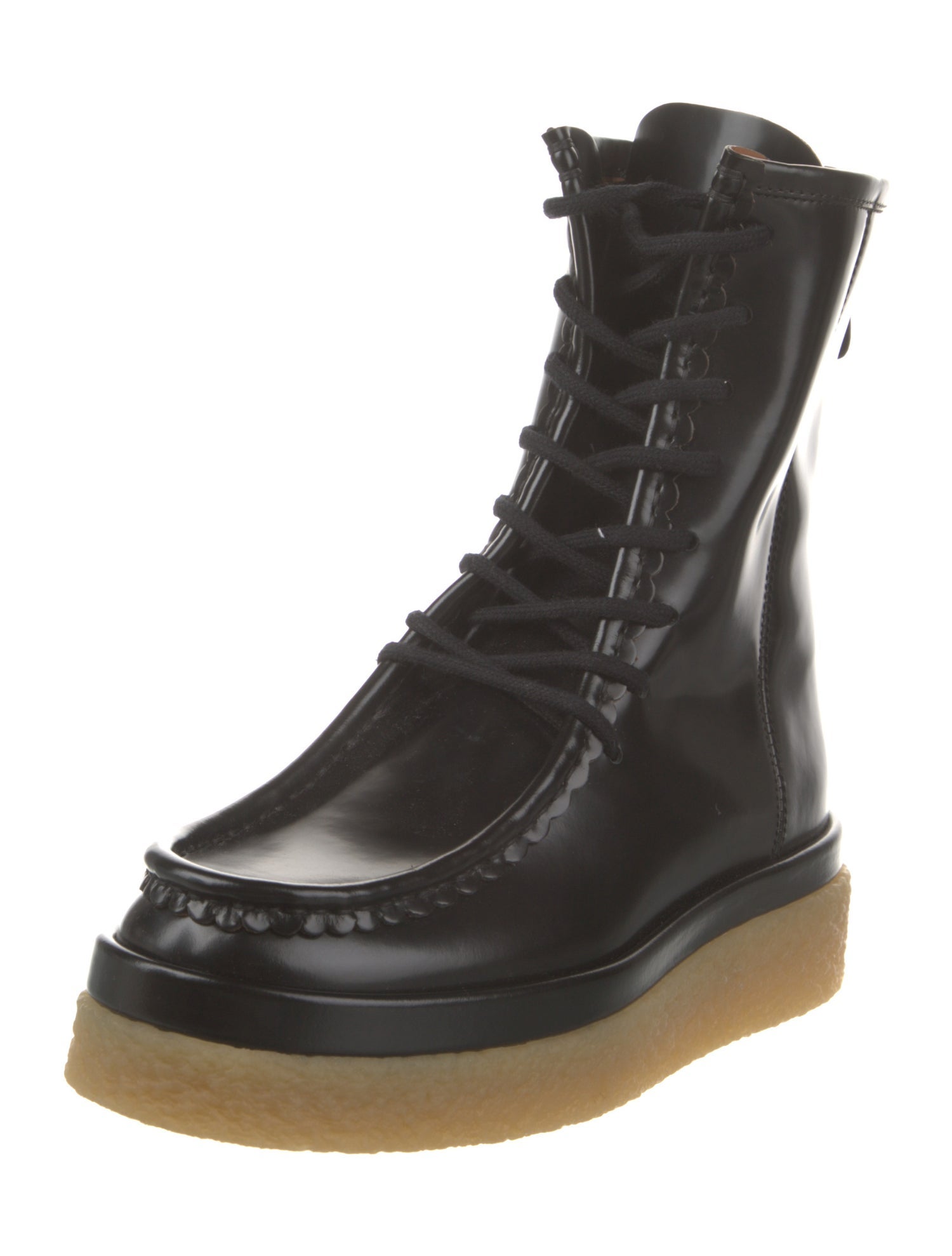 Chloé Leather Colorblock Pattern Rain Boots