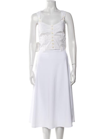 Chloé Square Neckline Sleeveless Crop Top