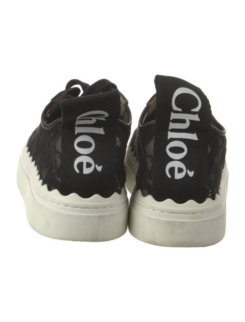Chloé Lace Leather Trim Embellishment Sneakers