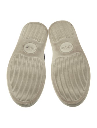 Chloé Lace Leather Trim Embellishment Sneakers