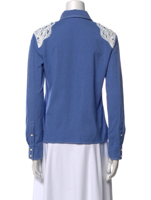 Chloé Plaid Print Long Sleeve Button-Up Top