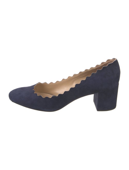 Chloé Suede Scalloped Accent Pumps