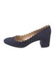 Chloé Suede Scalloped Accent Pumps