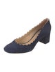 Chloé Suede Scalloped Accent Pumps