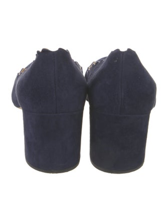 Chloé Suede Scalloped Accent Pumps