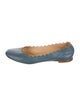 Chloé Leather Scalloped Accent Ballet Flats