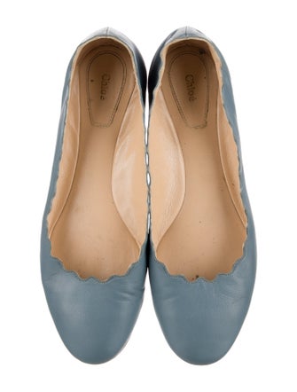 Chloé Leather Scalloped Accent Ballet Flats