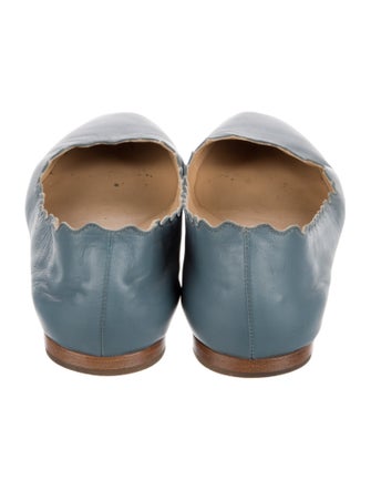 Chloé Leather Scalloped Accent Ballet Flats