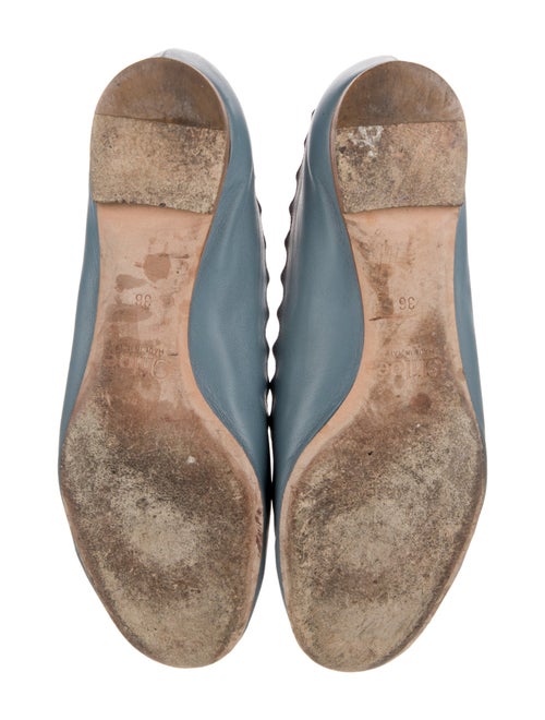 Chloé Leather Scalloped Accent Ballet Flats