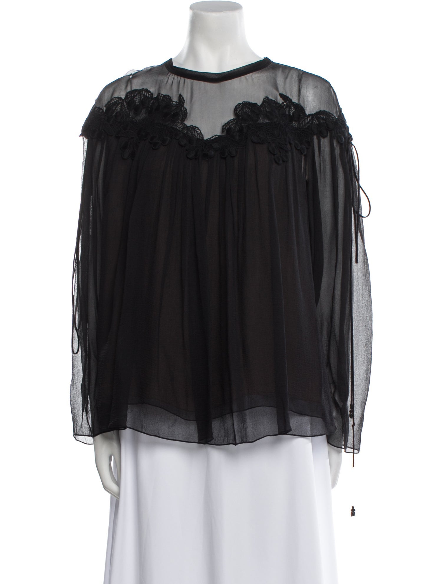 Chloé Silk Bateau Neckline Blouse