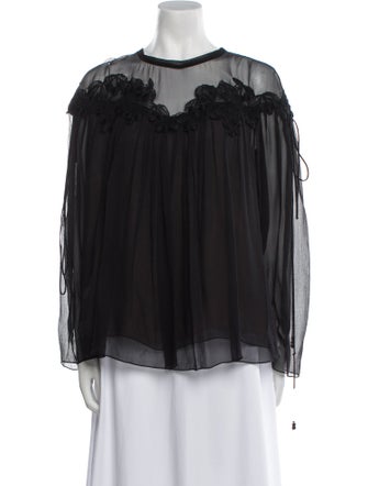 Chloé Silk Bateau Neckline Blouse