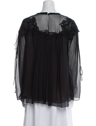Chloé Silk Bateau Neckline Blouse