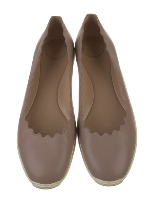 Chloé Leather Scalloped Accent Ballet Flats