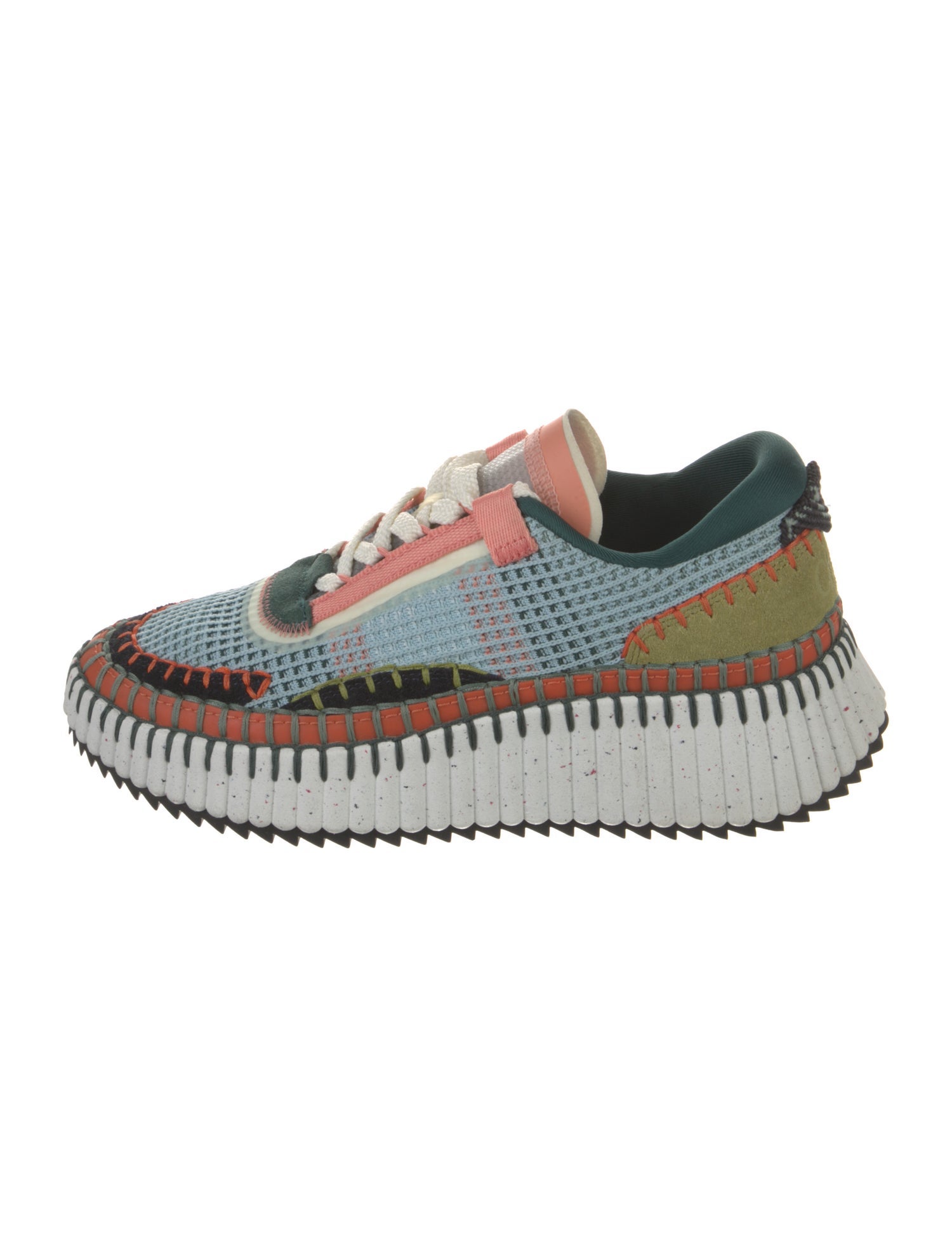 Chloé Printed Whipstitch Trim Sneakers