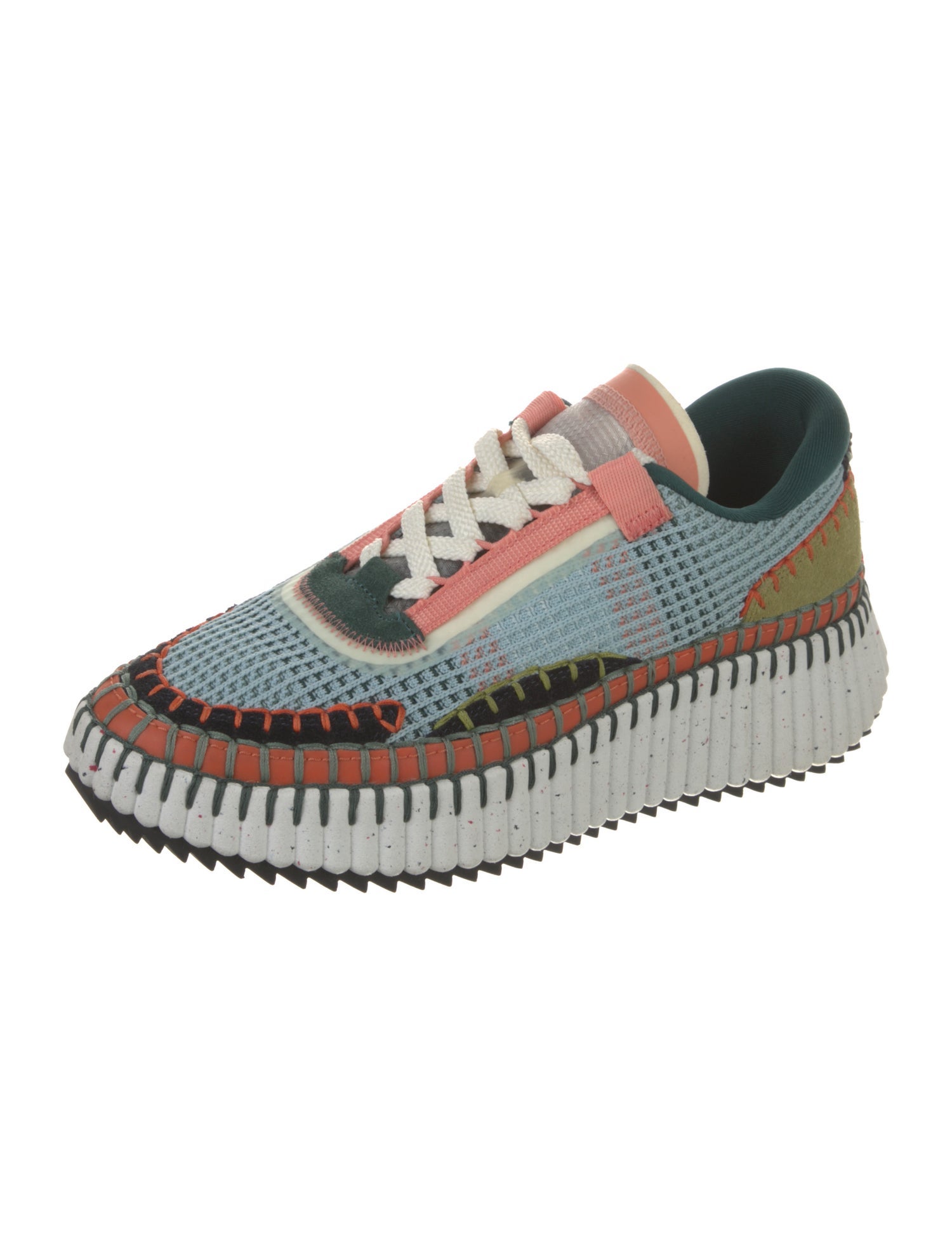 Chloé Printed Whipstitch Trim Sneakers