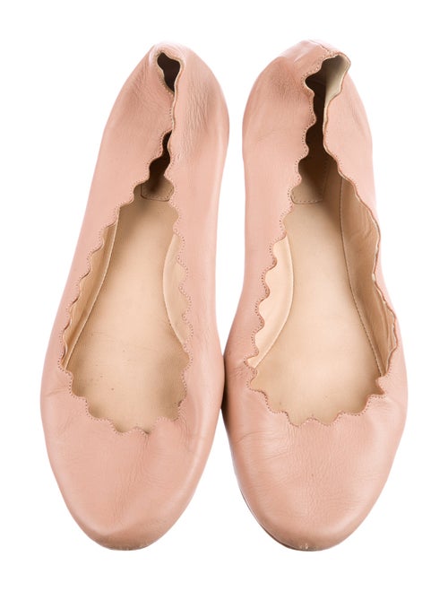 Chloé Leather Scalloped Accent Ballet Flats