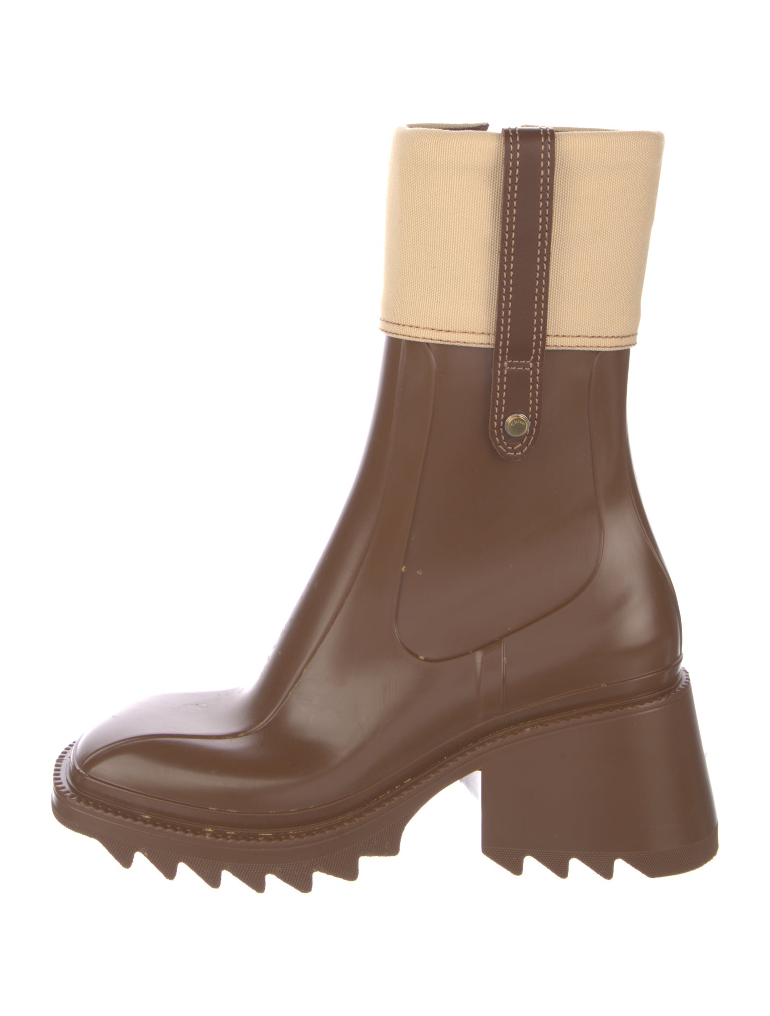 Chloé Rubber Colorblock Pattern Rain Boots