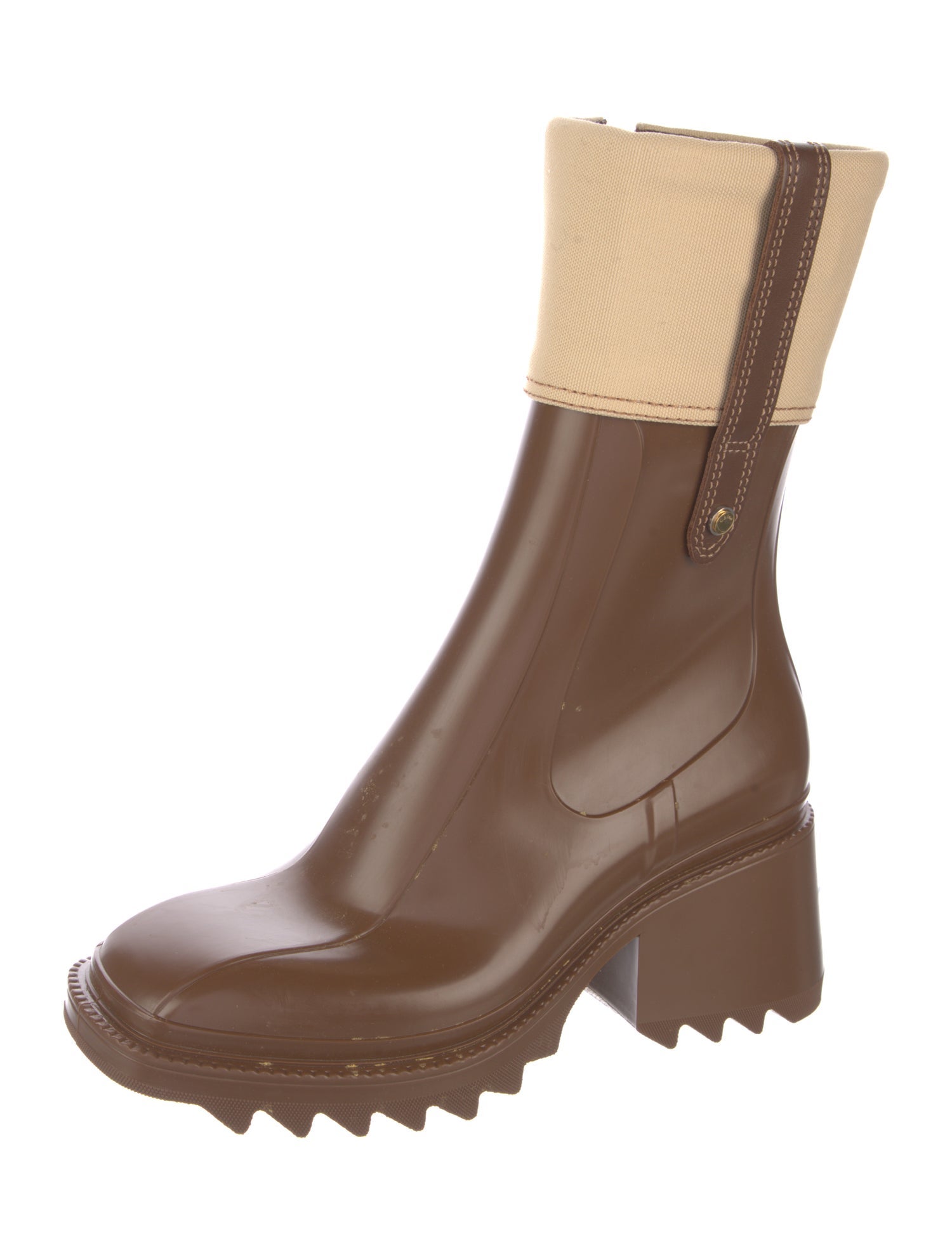 Chloé Rubber Colorblock Pattern Rain Boots