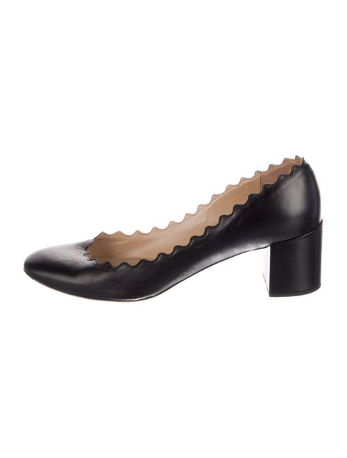 Chloé Leather Scalloped Accent Pumps