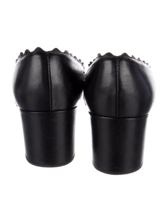 Chloé Leather Scalloped Accent Pumps