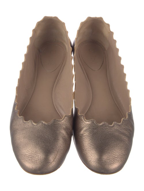 Chloé Leather Scalloped Accent Ballet Flats