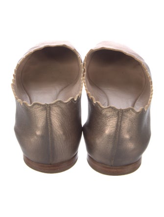 Chloé Leather Scalloped Accent Ballet Flats