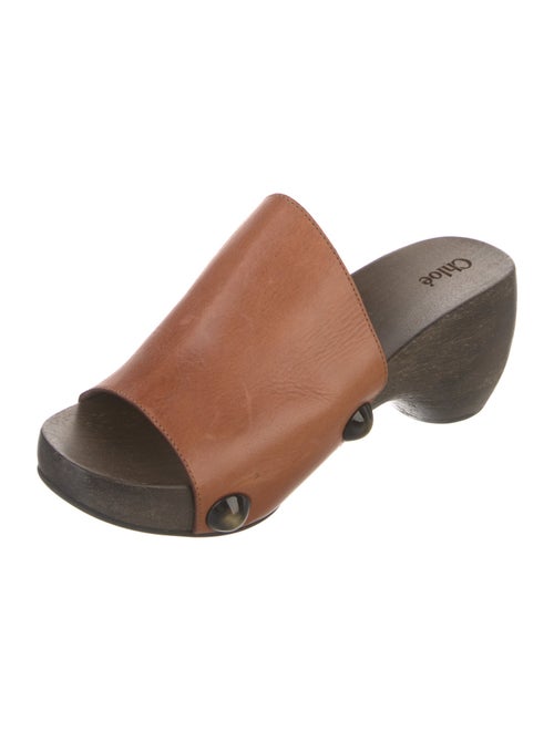 Chloé Leather Studded Accents Slides