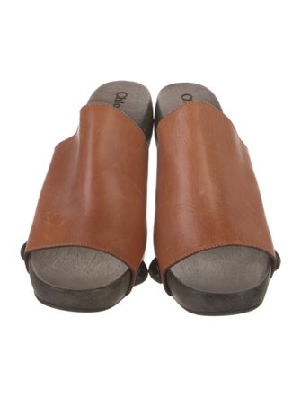 Chloé Leather Studded Accents Slides