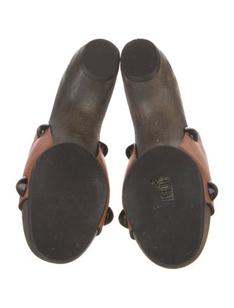 Chloé Leather Studded Accents Slides