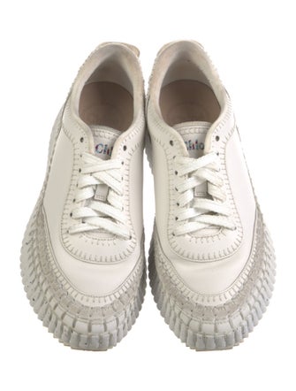 Chloé Leather Whipstitch Trim Sneakers