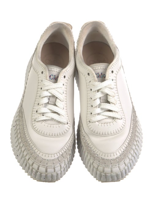 Chloé Leather Whipstitch Trim Sneakers
