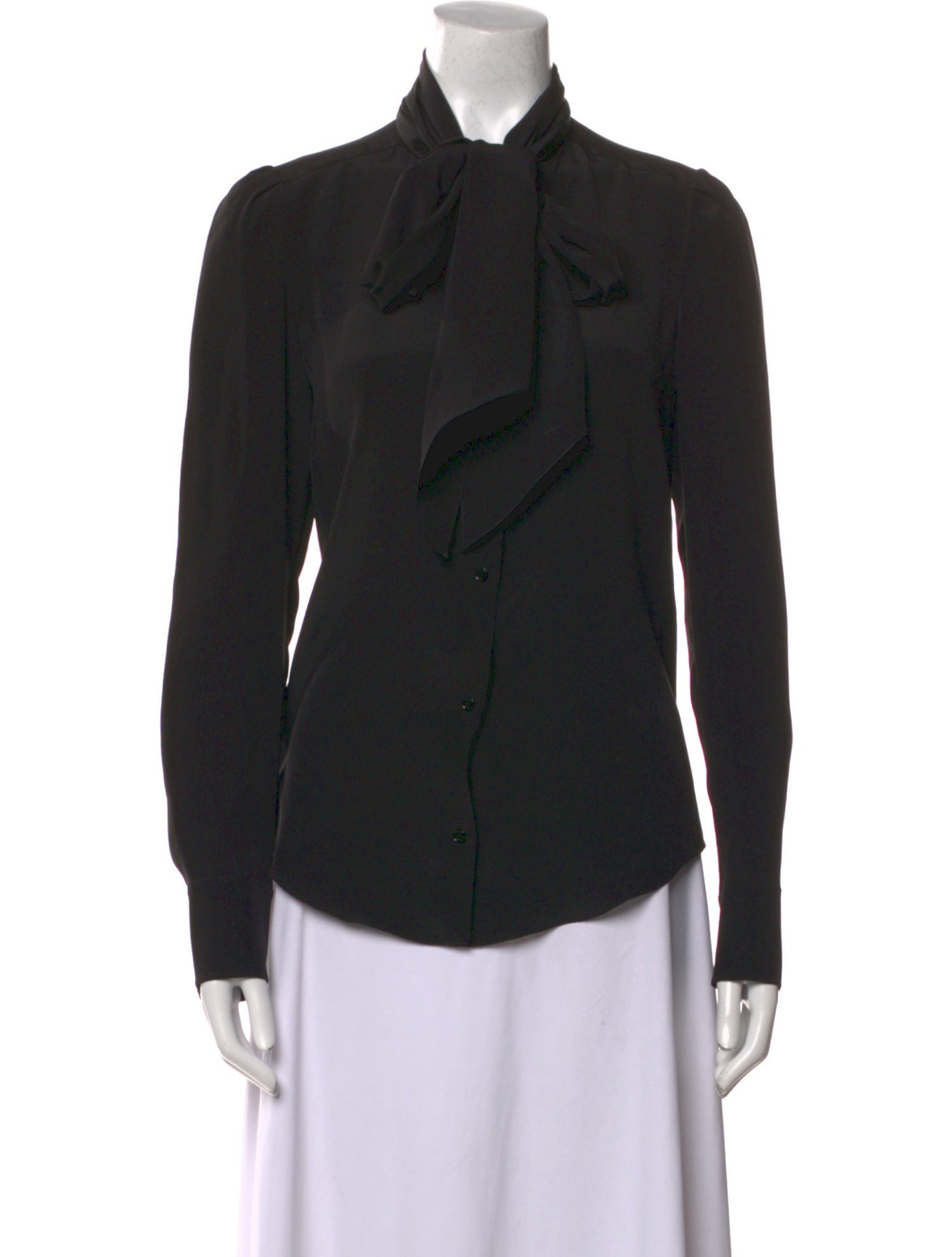 Chloé Silk Long Sleeve Button-Up Top