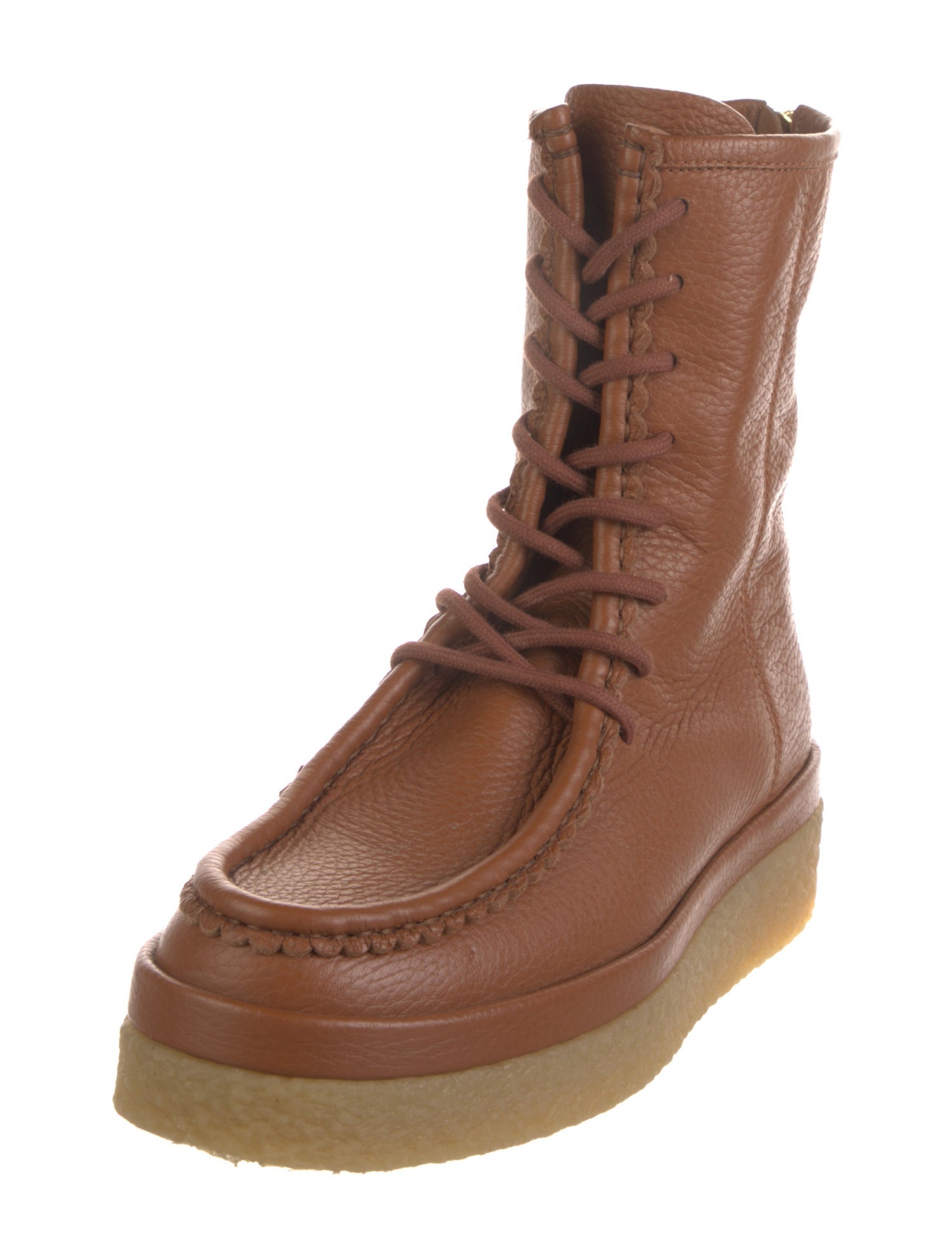 Chloé Leather Lace-Up Boots