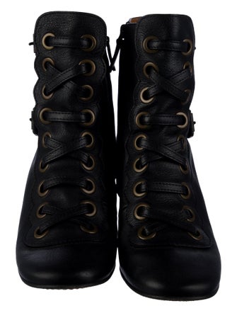 Chloé Leather Combat Boots