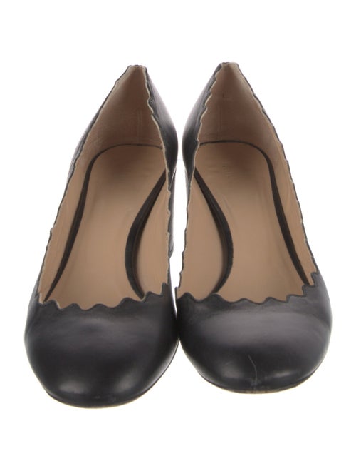 Chloé Leather Scalloped Accent Pumps