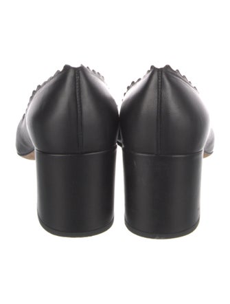 Chloé Leather Scalloped Accent Pumps