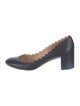 Chloé Leather Scalloped Accent Pumps