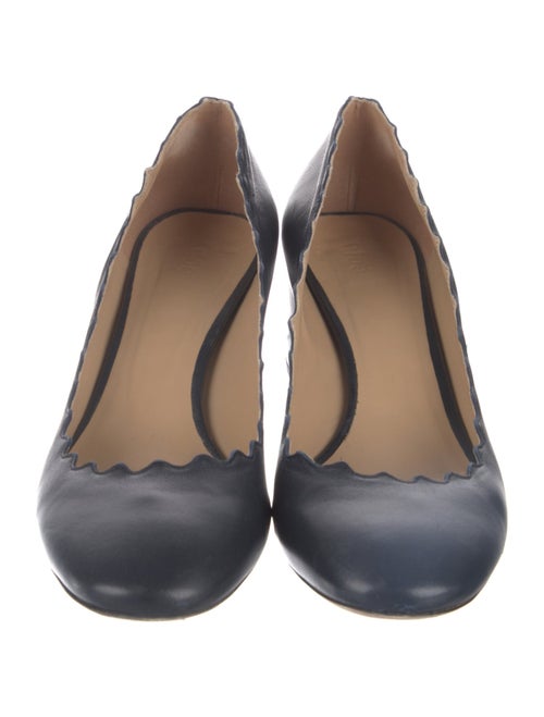 Chloé Leather Scalloped Accent Pumps