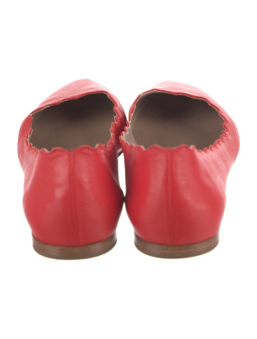 Chloé Leather Scalloped Accent Ballet Flats
