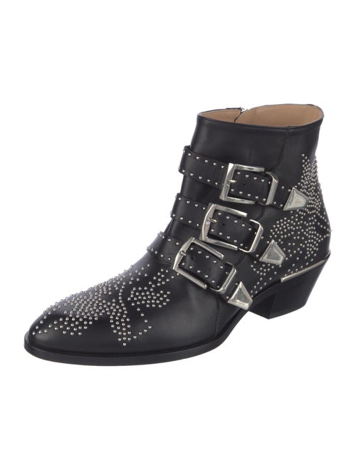 Chloé Leather Studded Accents Western Boots